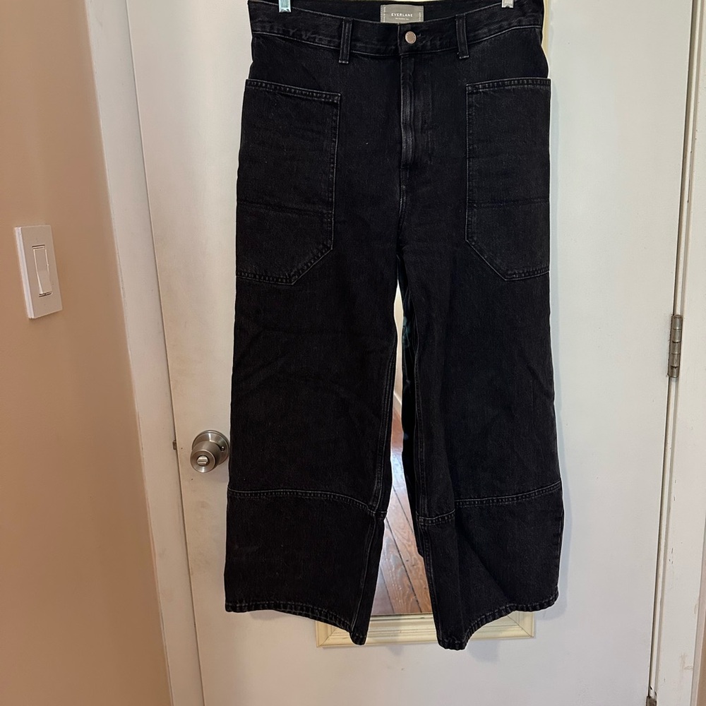 Everlane Dark Denim Wide Leg Jeans